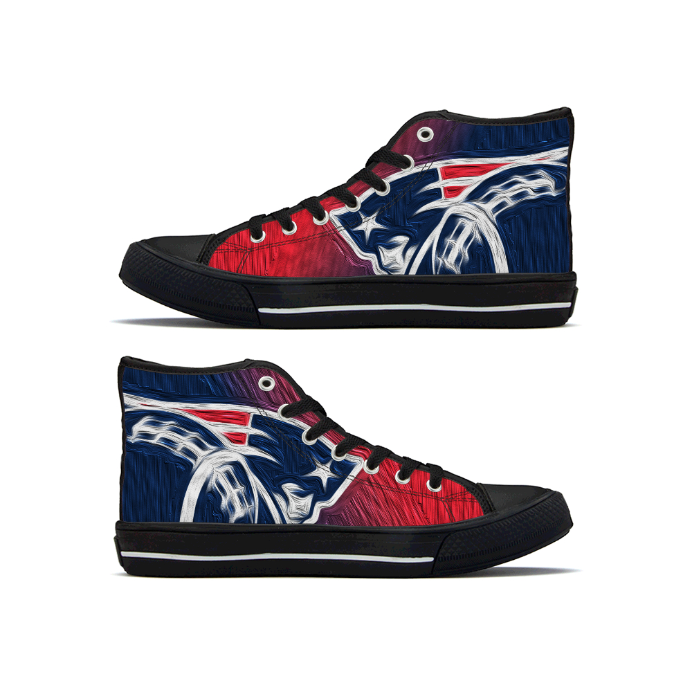 Women's New England Patriots High Top Canvas Sneakers 002